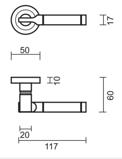 HDD Pro deurkruk Vito koper detailfoto