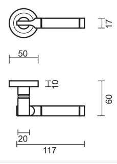 HDD Pro deurkruk Vito mat koper/koper detailfoto