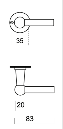 HDD Pro Petra deurkruk roest – detailopname