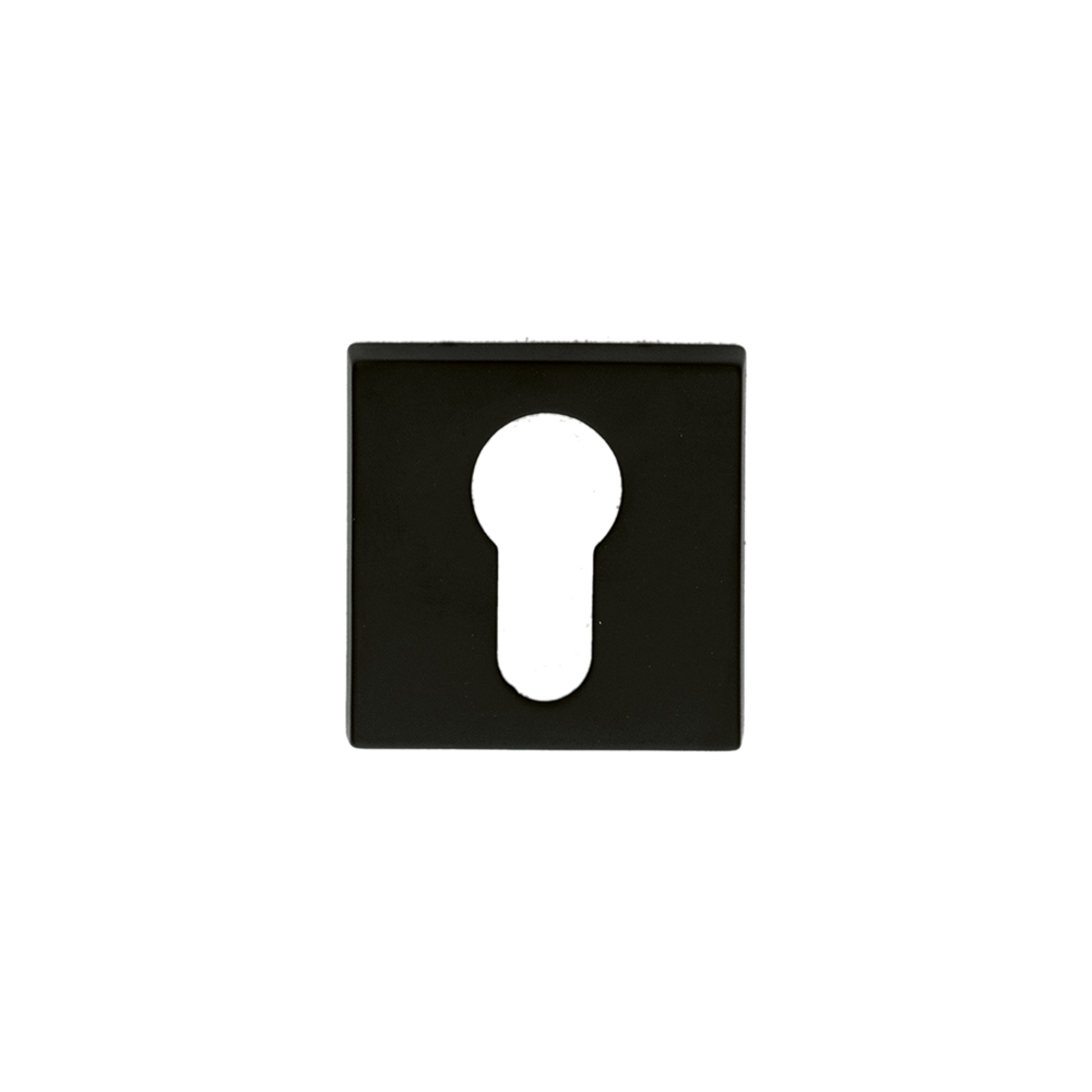 HDD Pro cilinderrozet Square 48 mm mat zwart vooraanzicht