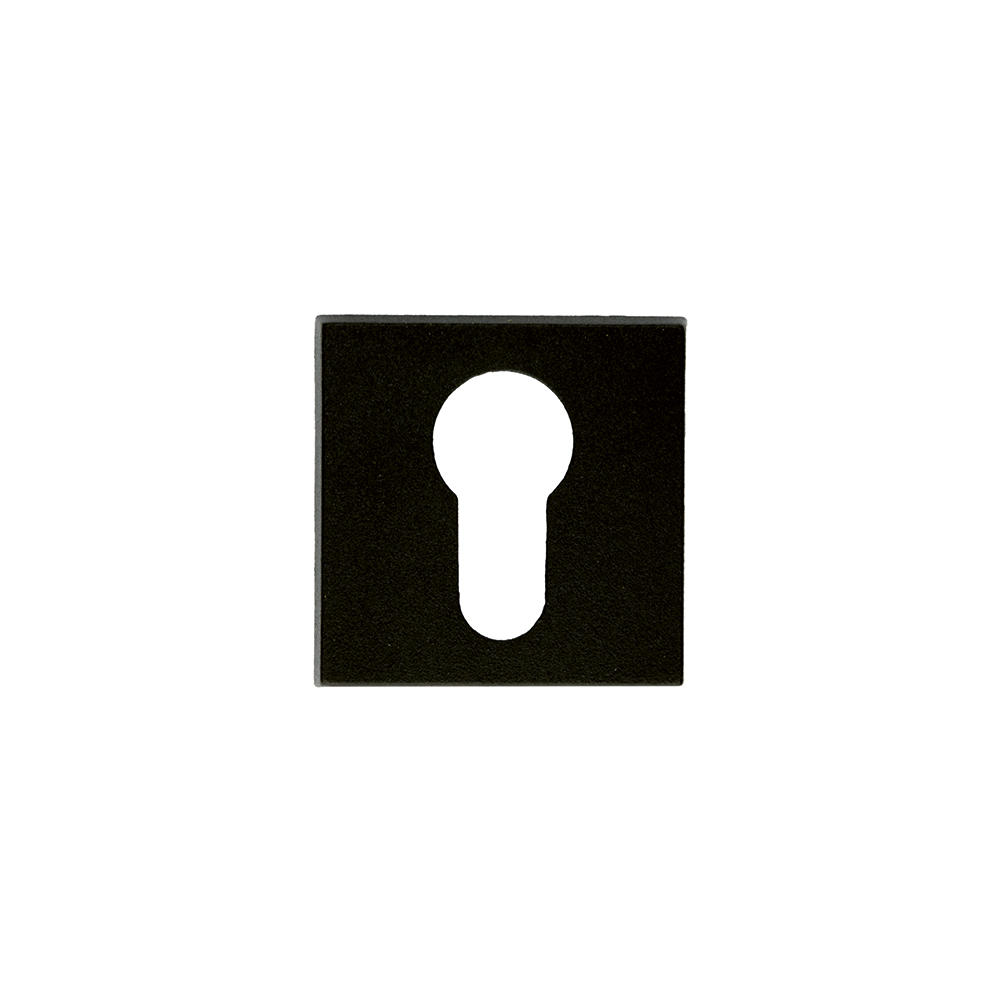 HDD Pro cilinderrozet Square 48 mm zwart structuur vooraanzicht