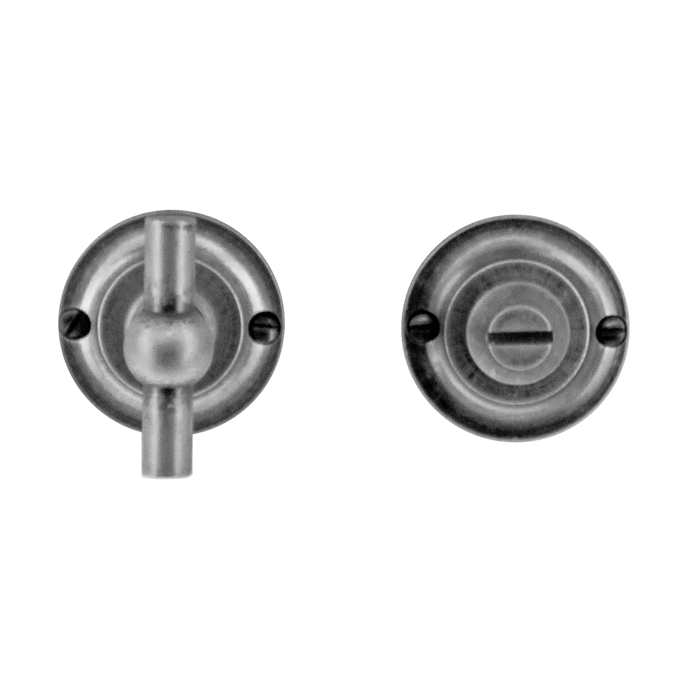 HDD Pro WC-garnituur rond Classic Petra old silver Ø 43 mm – vooraanzicht