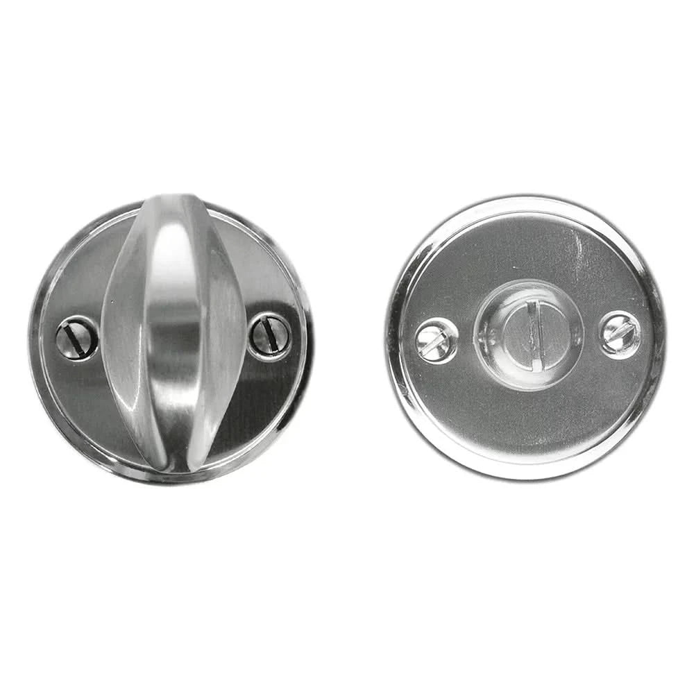 HDD Pro WC-garnituur rond Plat inox look Ø 48 mm – vooraanzicht