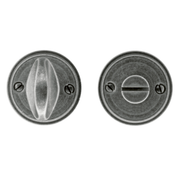 HDD Pro WC-garnituur rond Plat old silver Ø 48 mm – vooraanzicht