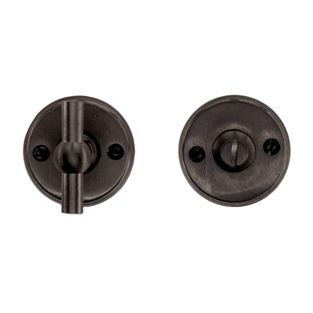 HDD Pro WC-garnituur rond Plat Petana gunmetal Ø 48 mm – vooraanzicht