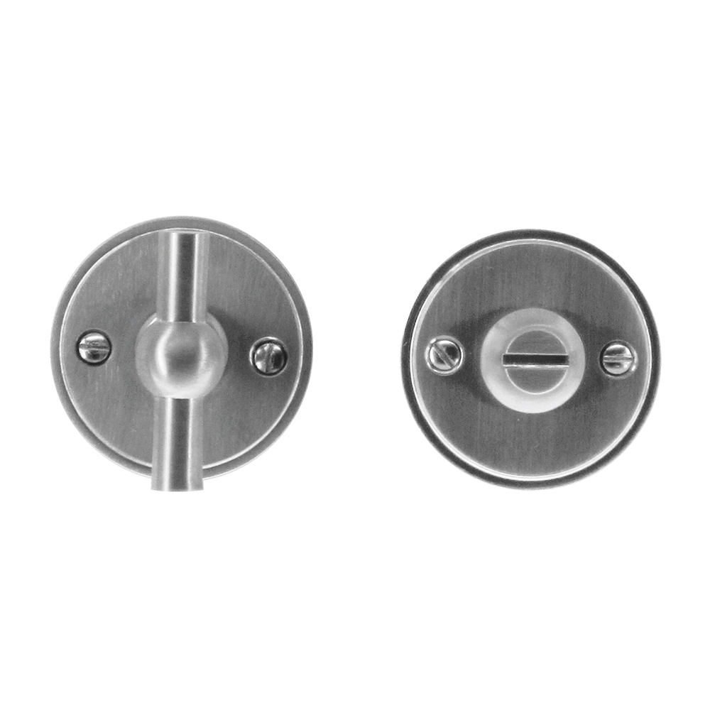 HDD Pro WC-garnituur rond Plat Petana inox look Ø 48 mm – vooraanzicht