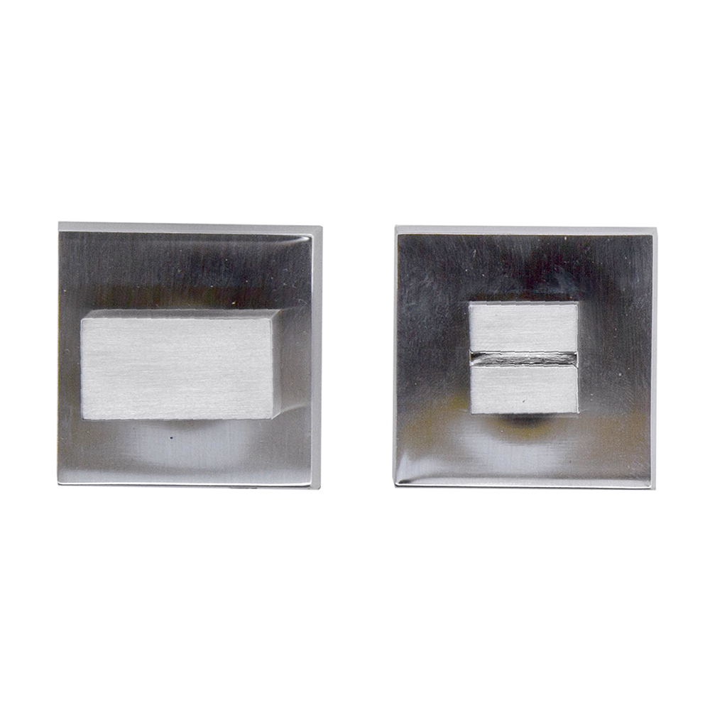 HDD Pro WC-garnituur Square 48 mm Inox Look – vooraanzicht