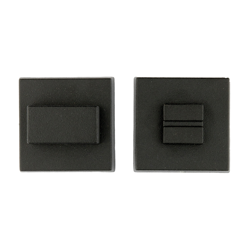HDD Pro WC-garnituur Square 48 mm zwart structuur UV – vooraanzicht