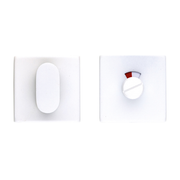 HDD Pro WC-garnituur Square Shape wit structuur met rood/wit-indicatie – vooraanzicht