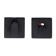 HDD Pro WC-garnituur Square Shape zwart met rood/wit-indicatie en 120 mm stift – vooraanzicht