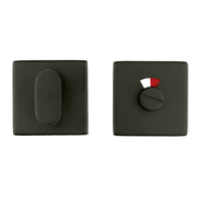 HDD Pro WC-garnituur Square Shape zwart structuur UV met rood/wit-indicatie – vooraanzicht