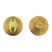 HDD Pro WC-garnituur rond met draairozas in mat messing, vooraanzicht