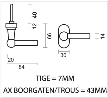 HDD Pro Petra raamkruk Font – technische tekening met maten