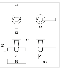 HDD Pro Petra deurkruk roest – detailopname