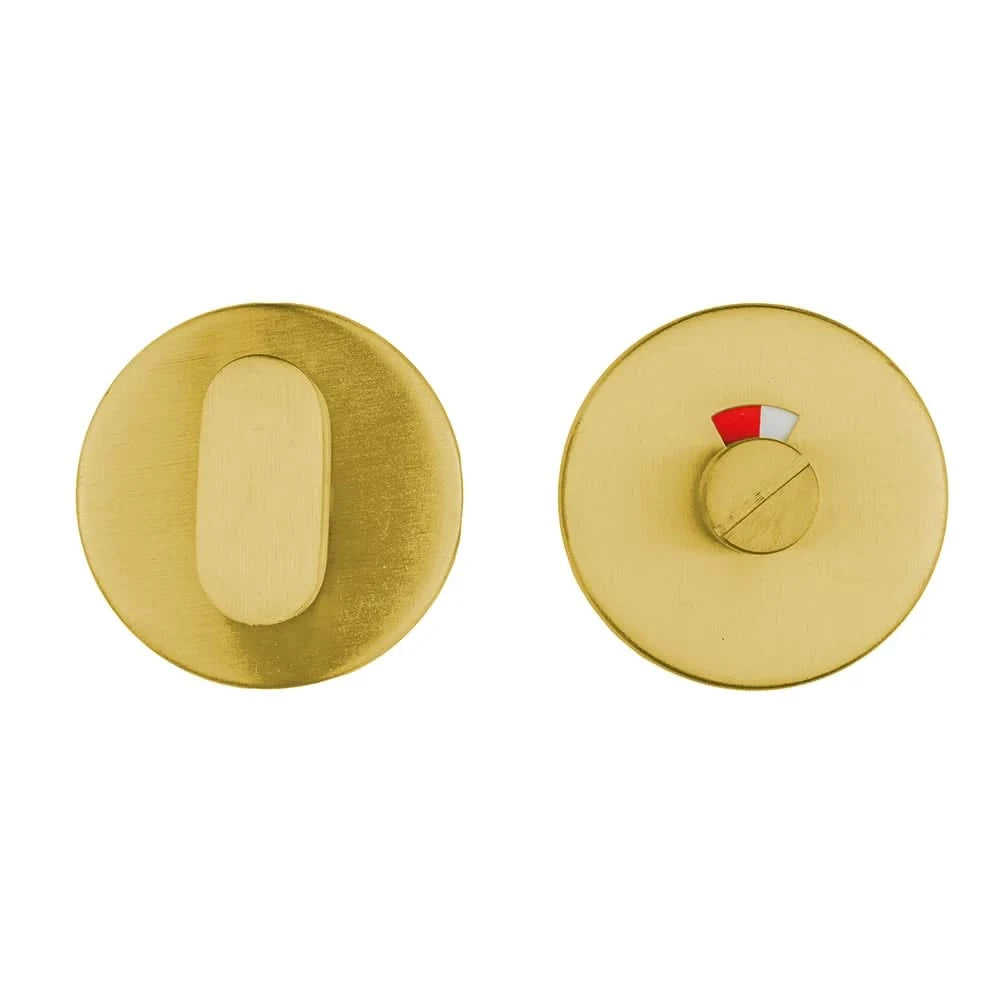 HDD Pro WC garnituur rond Shape mat messing gepolijst met tige 120 mm vooraanzicht