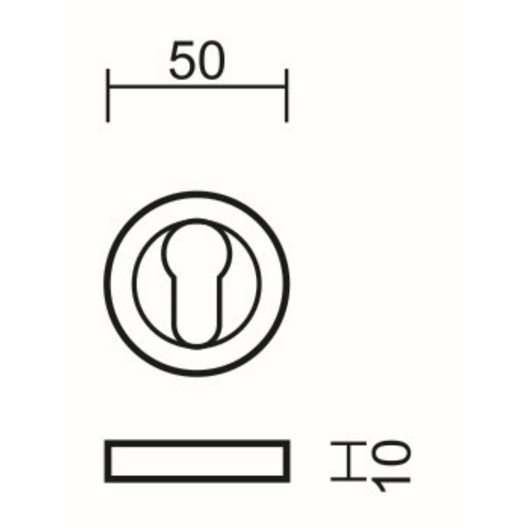 HDD Pro cilinderrozet rond draairozet inox look, detail