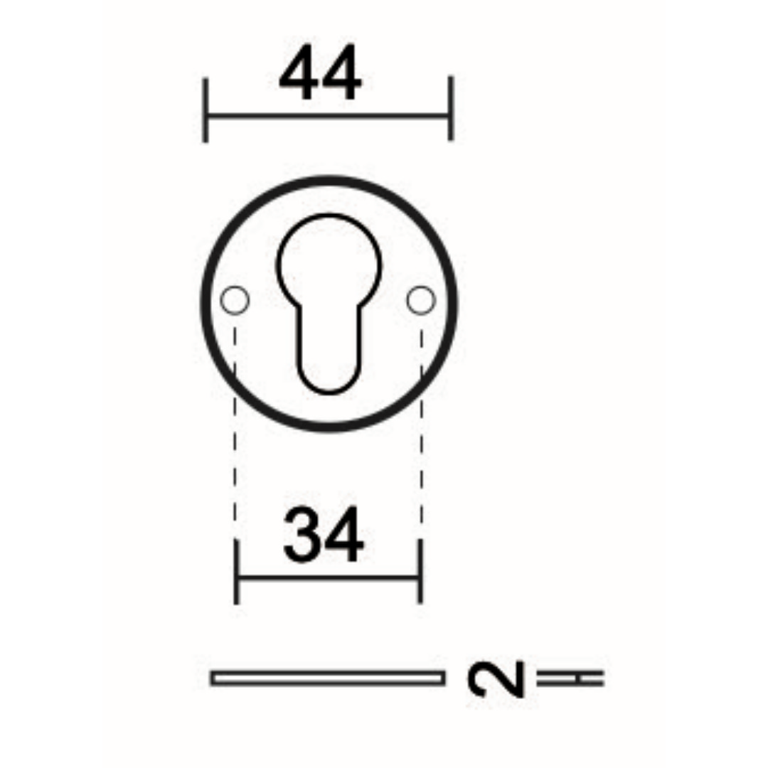 HDD Pro cilinderrozet rond ijzer, detail