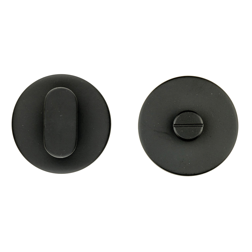 HDD Pro WC-garnituur Shape rond mat zwart zonder bezetindicator vooraanzicht