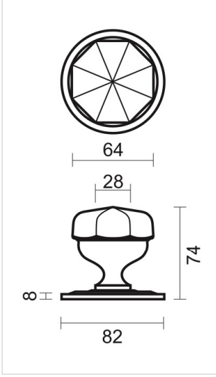 HDD Pro Voordeurknop Top 804 Zwart 64mm – detail