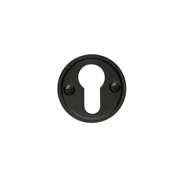 HDD Pro cilinderrozet rond Retro mat zwart structuur vooraanzicht