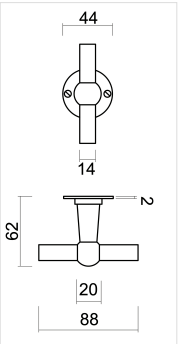 HDD Pro Petra deurkruk roest – detailopname