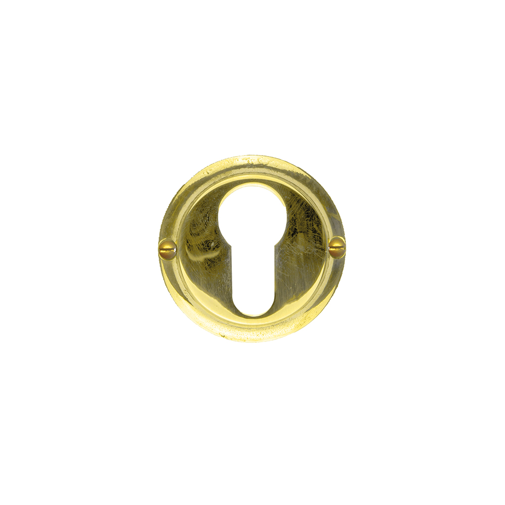 HDD Pro cilinderrozet rond Retro Classic messing gepolijst vooraanzicht