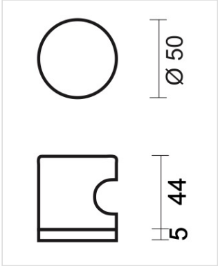 HDD Pro Voordeurknop Top H 50 Massief Zwart – detail