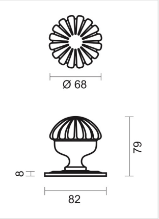 HDD Pro voordeurknop Top Mandarin Zwart — detail