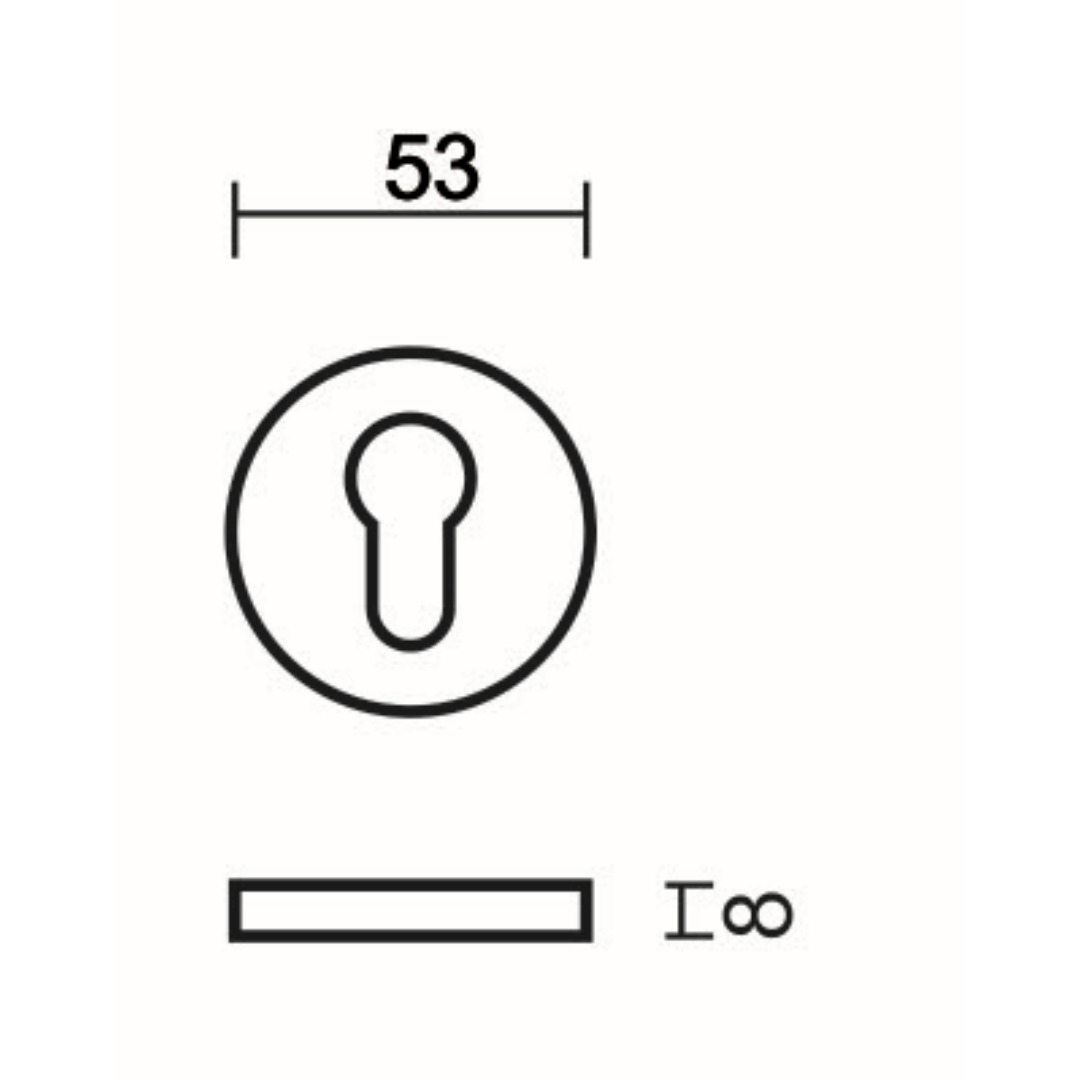 HDD Pro cilinderrozet rond Shape inox geborsteld detail