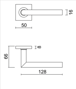 HDD Pro Square I Shape 16mm Zwart deurkruk – detailfoto