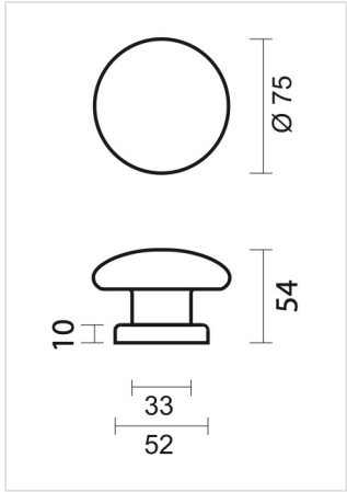 HDD Pro voordeurknop Top Panda Zwart — detail