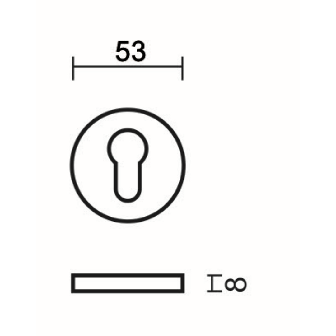 HDD Pro cilinderrozet rond Shape inox geborsteld detail