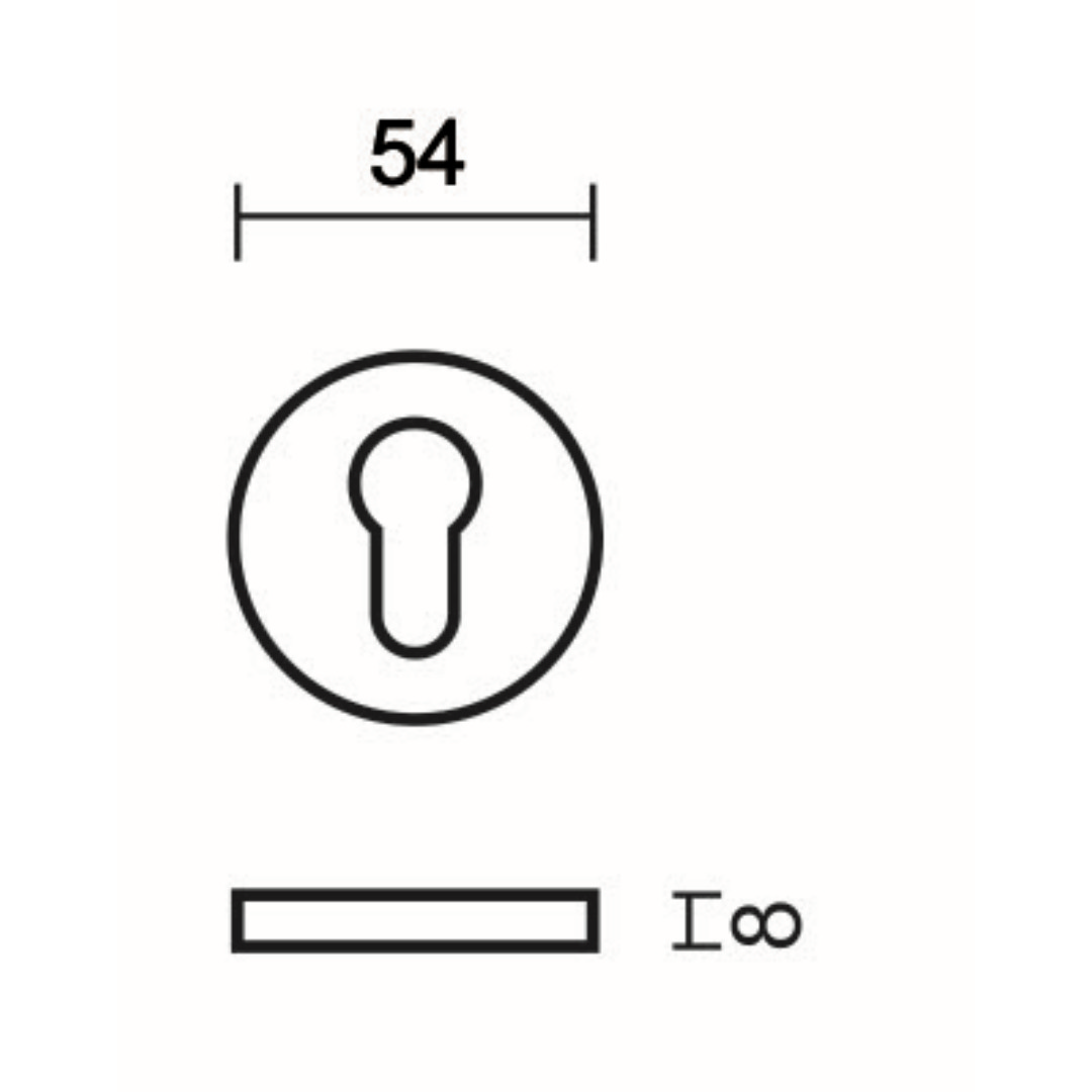 HDD Pro cilinderrozet rond Shape Zero inox geborsteld detail