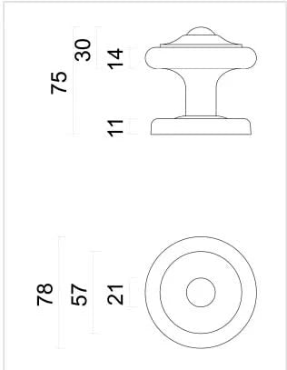 HDD Pro Voordeurknop Top Rond Roest Ø 80mm – detail