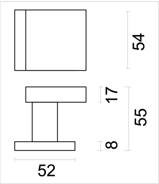 HDD Pro voordeurknop Top Carre Schuin wit structuur - detail