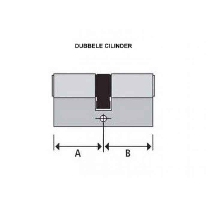 Dulimex profielcilinder economy 30/30 met knop messing vernikkeld – detailopname