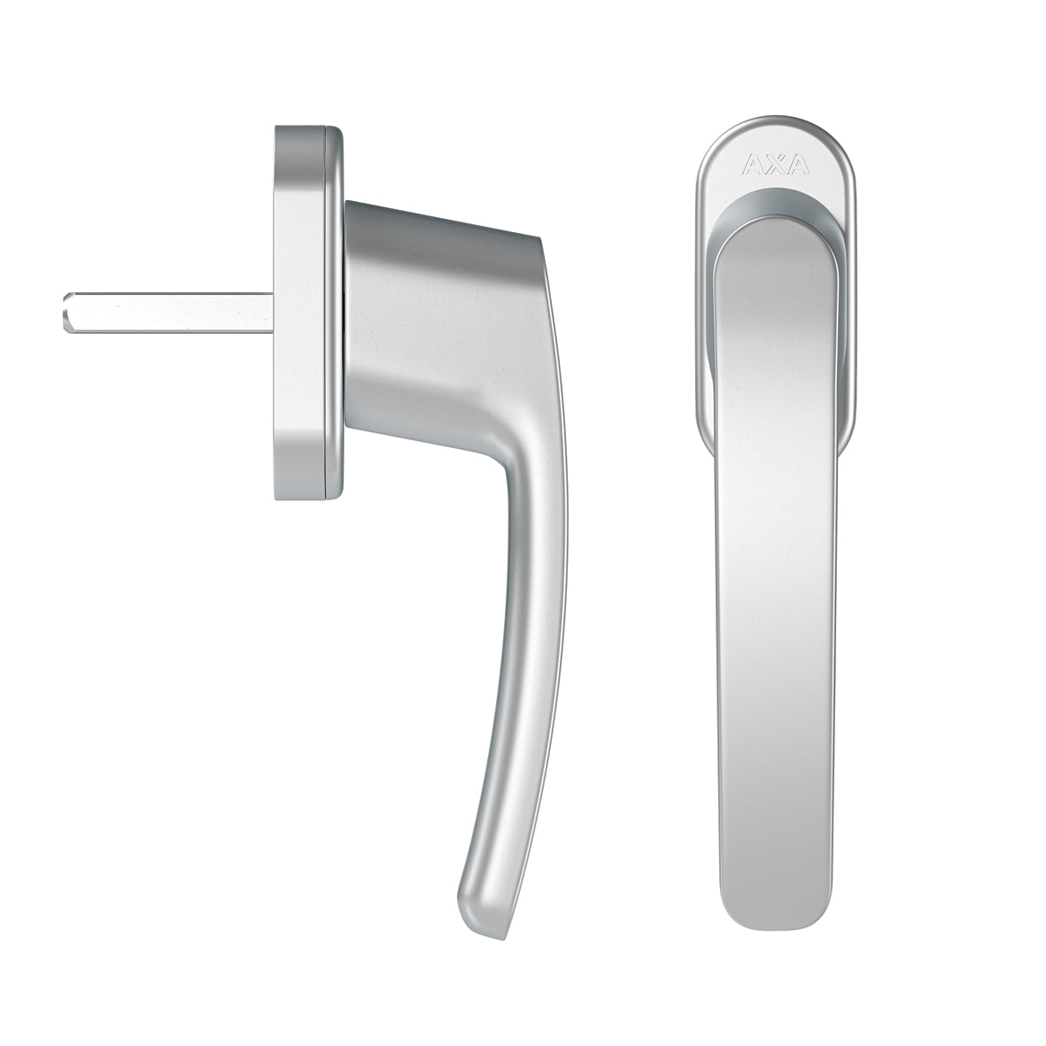 AXA Oval Roma 45-90 draai-kiep raamkruk aluminium stift 7x37 vooraanzicht