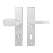 AXA Edge Plus veiligheidsbeslag Wing-knop en kruk PC92 aluminium F1 vooraanzicht