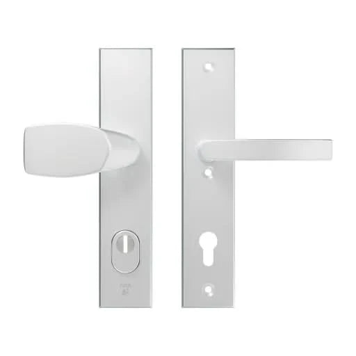 AXA Edge Plus veiligheidsbeslag Wing-knop en kruk PC92 aluminium F1 vooraanzicht