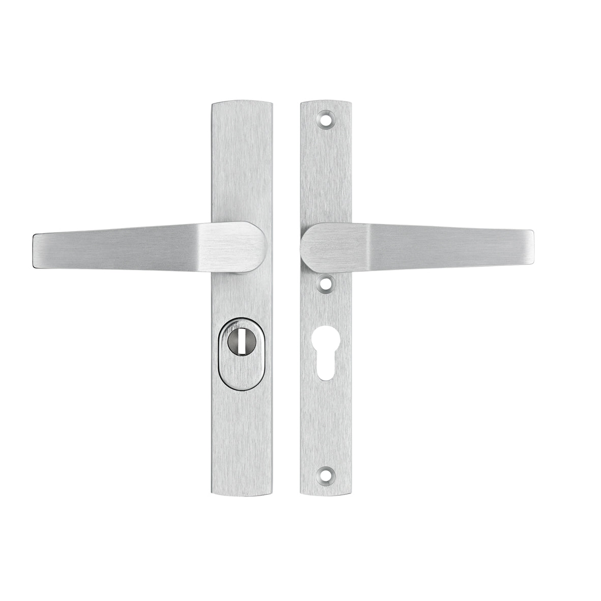 AXA | Veiligheidsbeslag Premium smal kruk Arrow PC55 anti-kerntrek | Aluminium naturel
