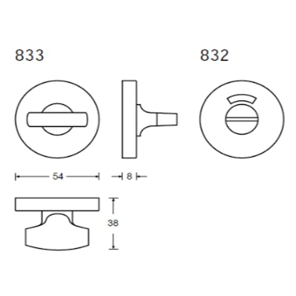 Hafi Private Line WC-sluiting rond rozet RVS geborsteld – technische maattekening