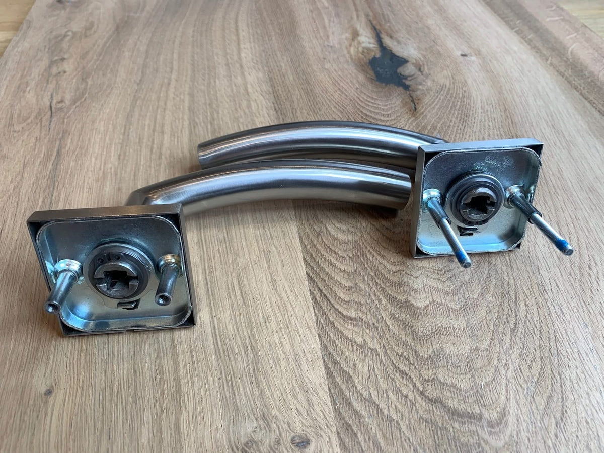 Hafi Private Line deurkruk model 206 vierkant RVS geborsteld – detailfoto
