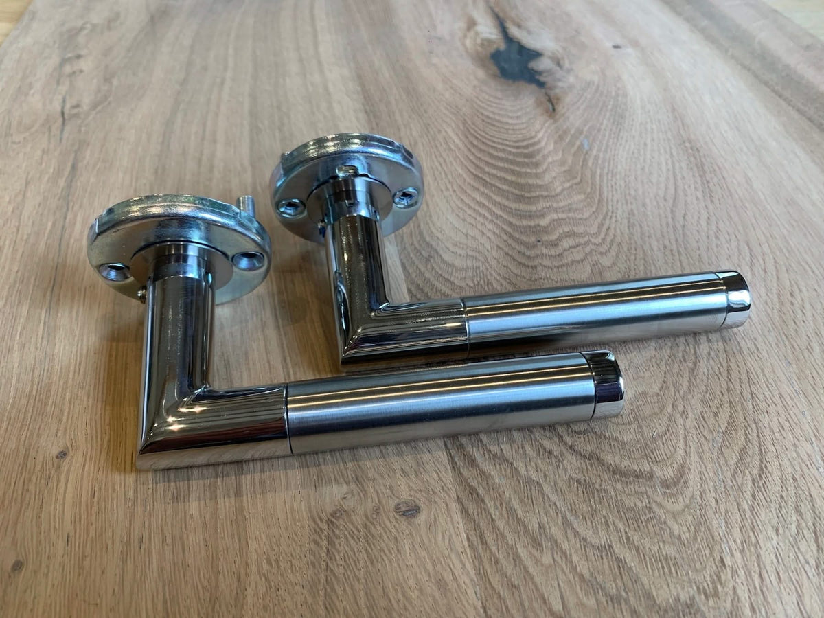 Hafi Private Line deurkruk model 219 rond RVS geborsteld - detail