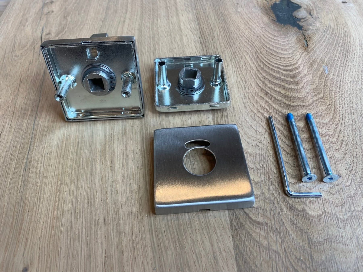 Hafi Private Line WC-sluiting vierkant rozet RVS geborsteld – detailfoto