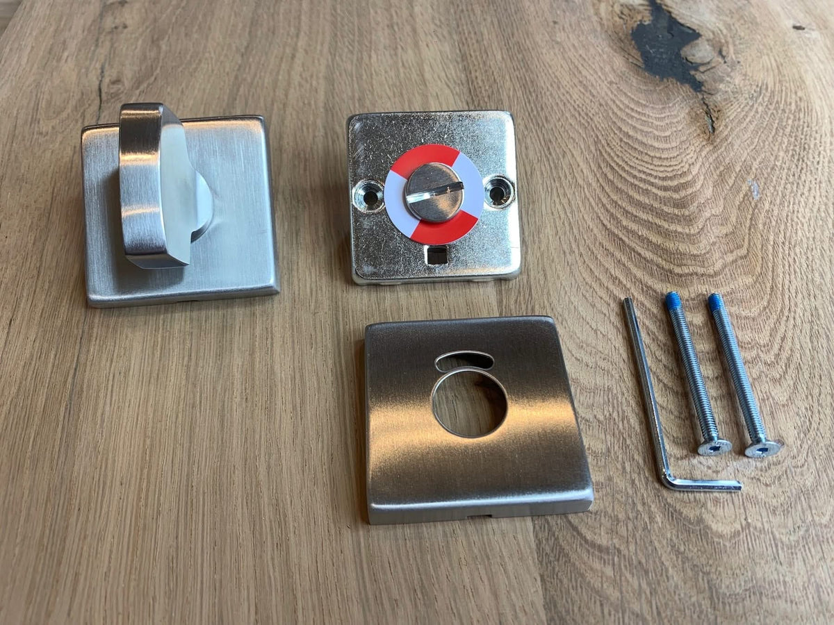 Hafi Private Line WC-sluiting vierkant rozet RVS geborsteld – detailfoto