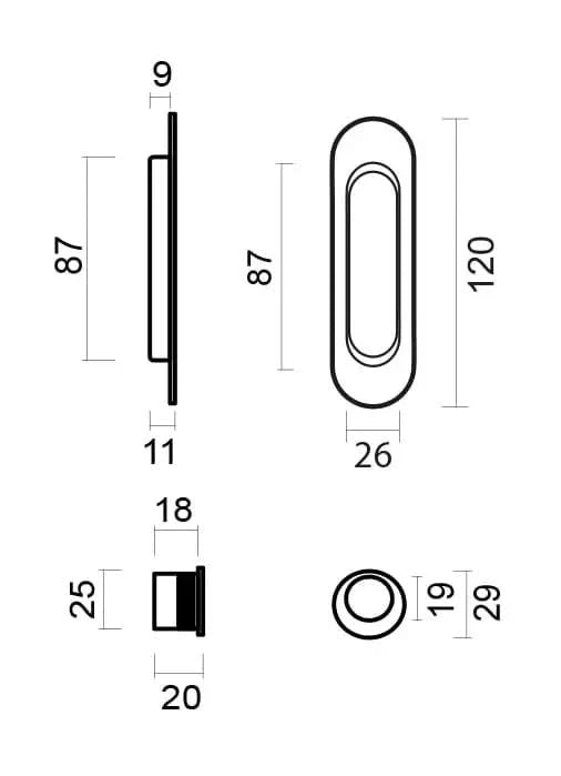 HDD Pro Schuifdeurkom Inkapschelp Fra Ovaal Brons – detail