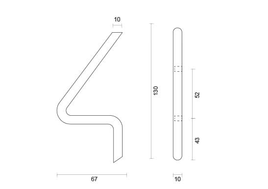 HDD Pro huisnummer 4 messing gepolijst rond 130 mm – detail