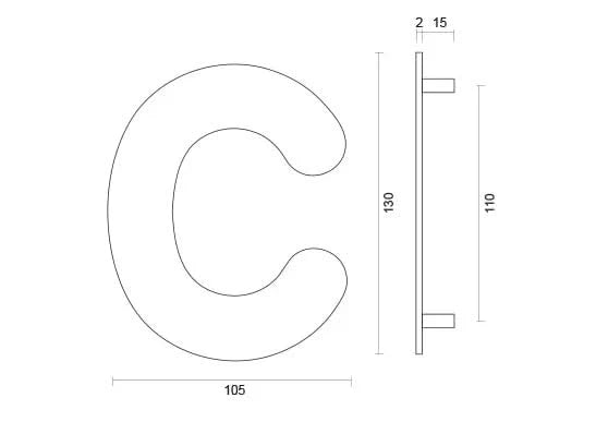 HDD Pro Huisletter Plat C Inox Plus – detail