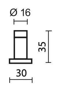 HDD Pro deurstop wandmontage Inox Plus 16 × 35 mm – detail