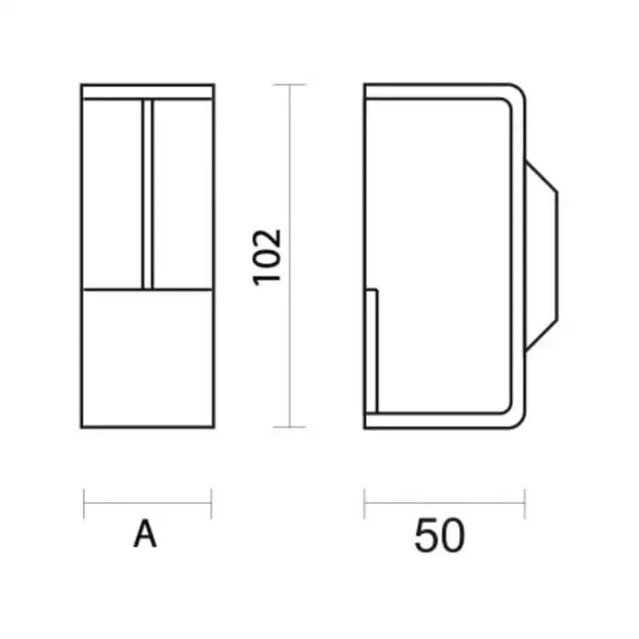 HDD Pro schuifdeurkom Carré massief afgerond 40mm zwart – detail